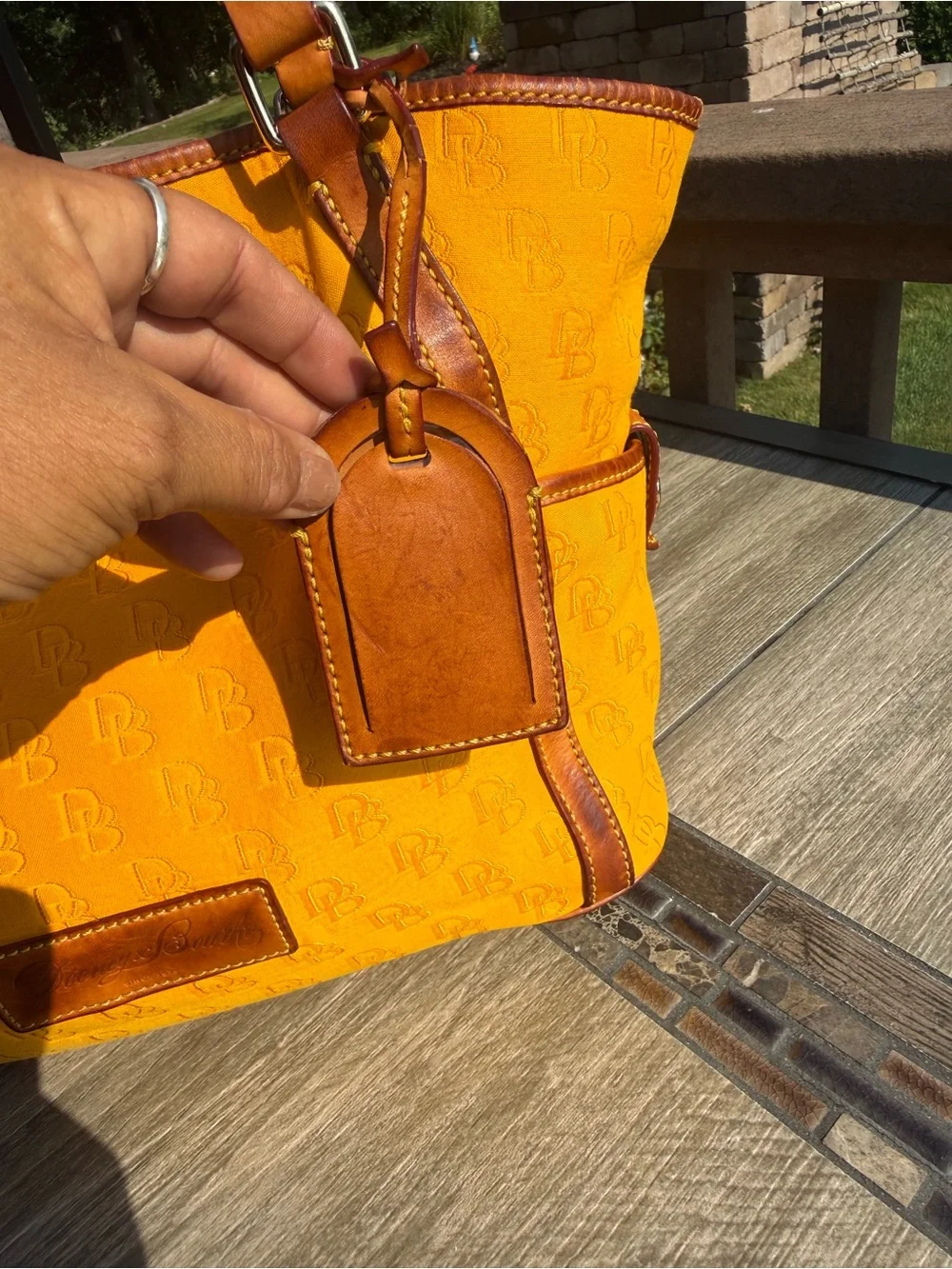 GUC Dooney & Bourke Sunflower Yellow Large Travel Shoulder Bag